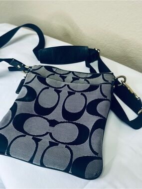 Coach Black and Gray Signature Crossbody Bag